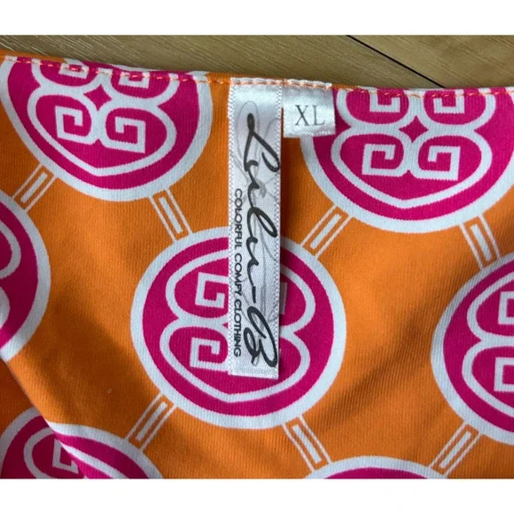 Lulu B Bright Beachy Tank Dress Pink Orange XL Medallion Greek Key Cover Up - Picture 2 of 8